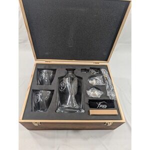 Parker Family Name Frolk Whiskey  Whiskey Decanter, 2 Twist Whiskey Glasses Set